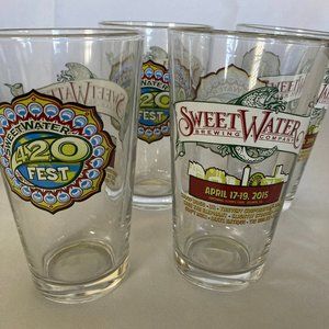 Sweetwater Brewing 420 Fest Pint Glasses.